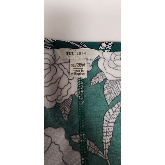 CATO EST 1946 V-Neck Short Sleeve 3D Floral Tunic Green/White Blouse 26/28W - Picture 6 of 7